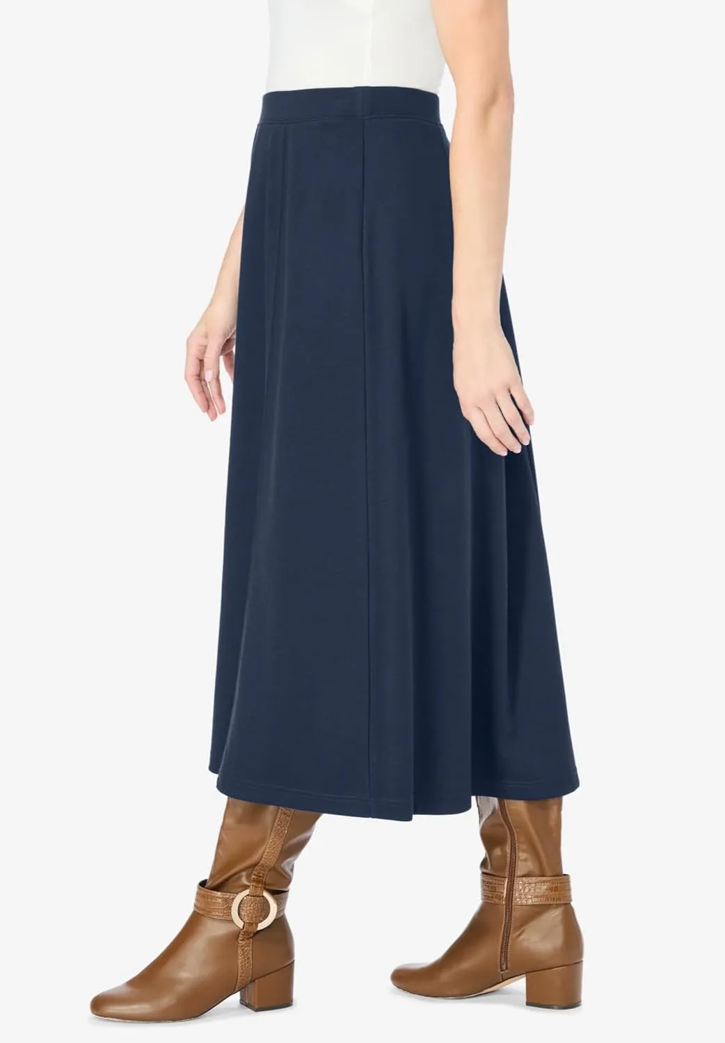Woman Within Plus Size Ponte Knit A-Line Skirt