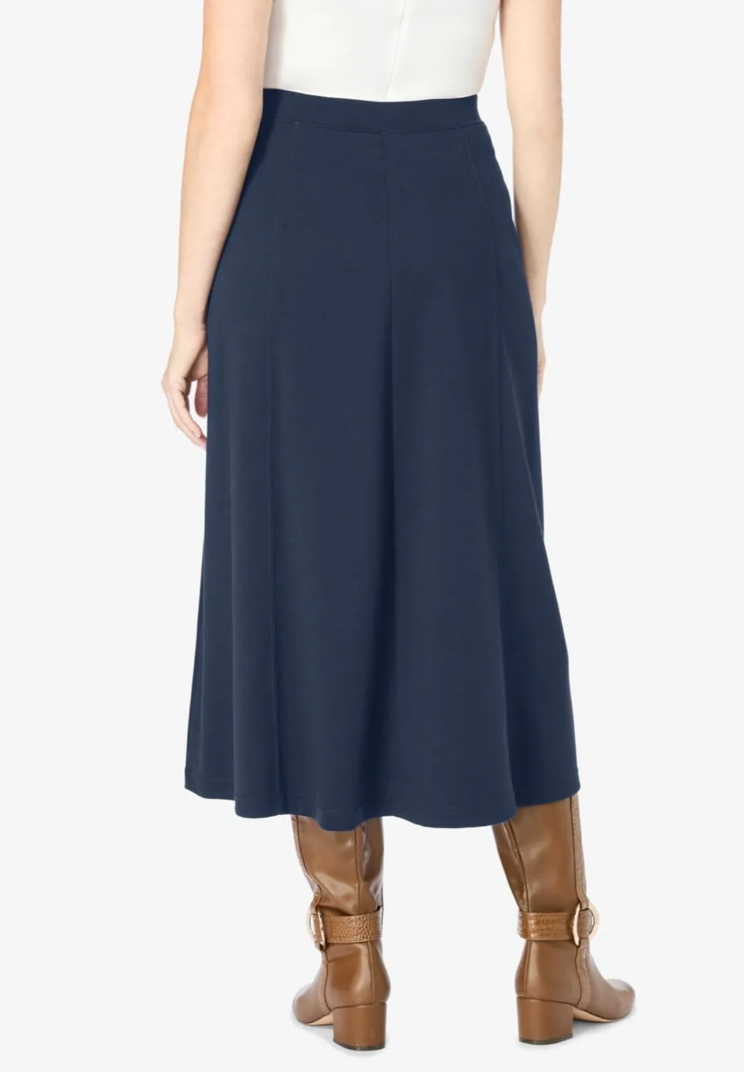Woman Within Plus Size Ponte Knit A-Line Skirt