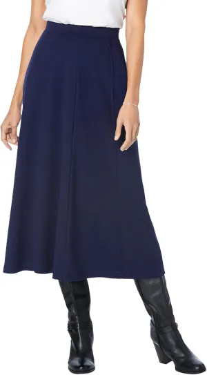 Woman Within Plus Size Ponte Knit A-Line Skirt