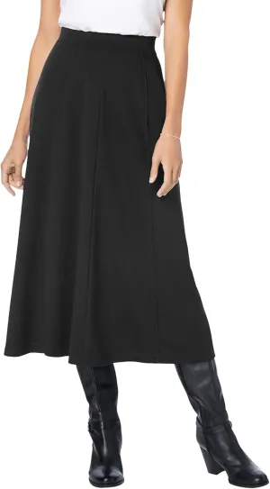 Woman Within Plus Size Ponte Knit A-Line Skirt