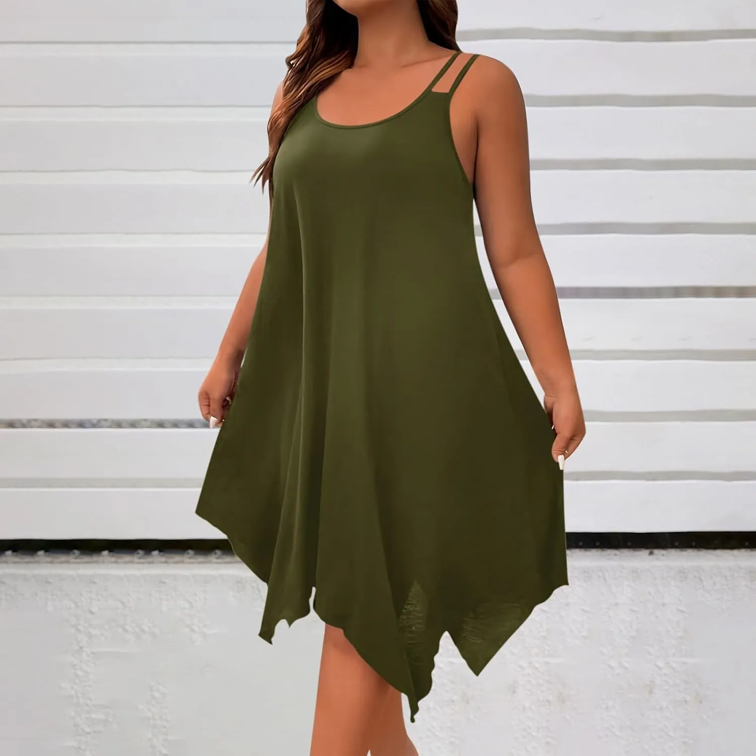 Women Summer Midi Dress 2025 Hawaiian Bohemian Beach Cover Up Dress Floral Spaghetti Strap Casual Dress Plus Size Flowy Dress