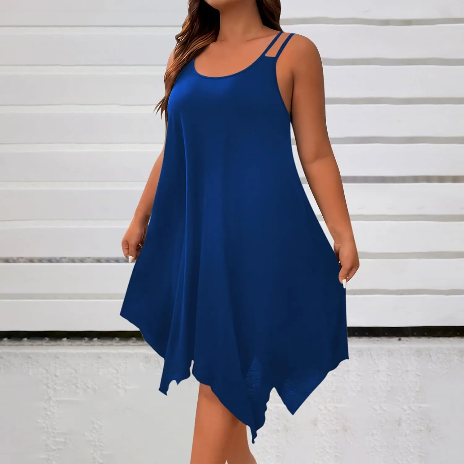 Women Summer Midi Dress 2025 Hawaiian Bohemian Beach Cover Up Dress Floral Spaghetti Strap Casual Dress Plus Size Flowy Dress