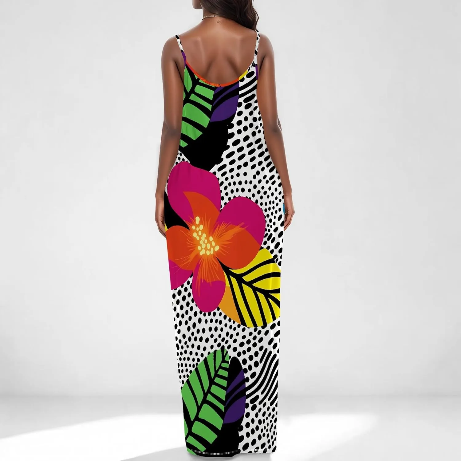 Womens 2025 Casual Sleeveless Spaghetti Strap Sundress Plus Size Loose Long Summer Boho Beach Maxi Dress with Pockets