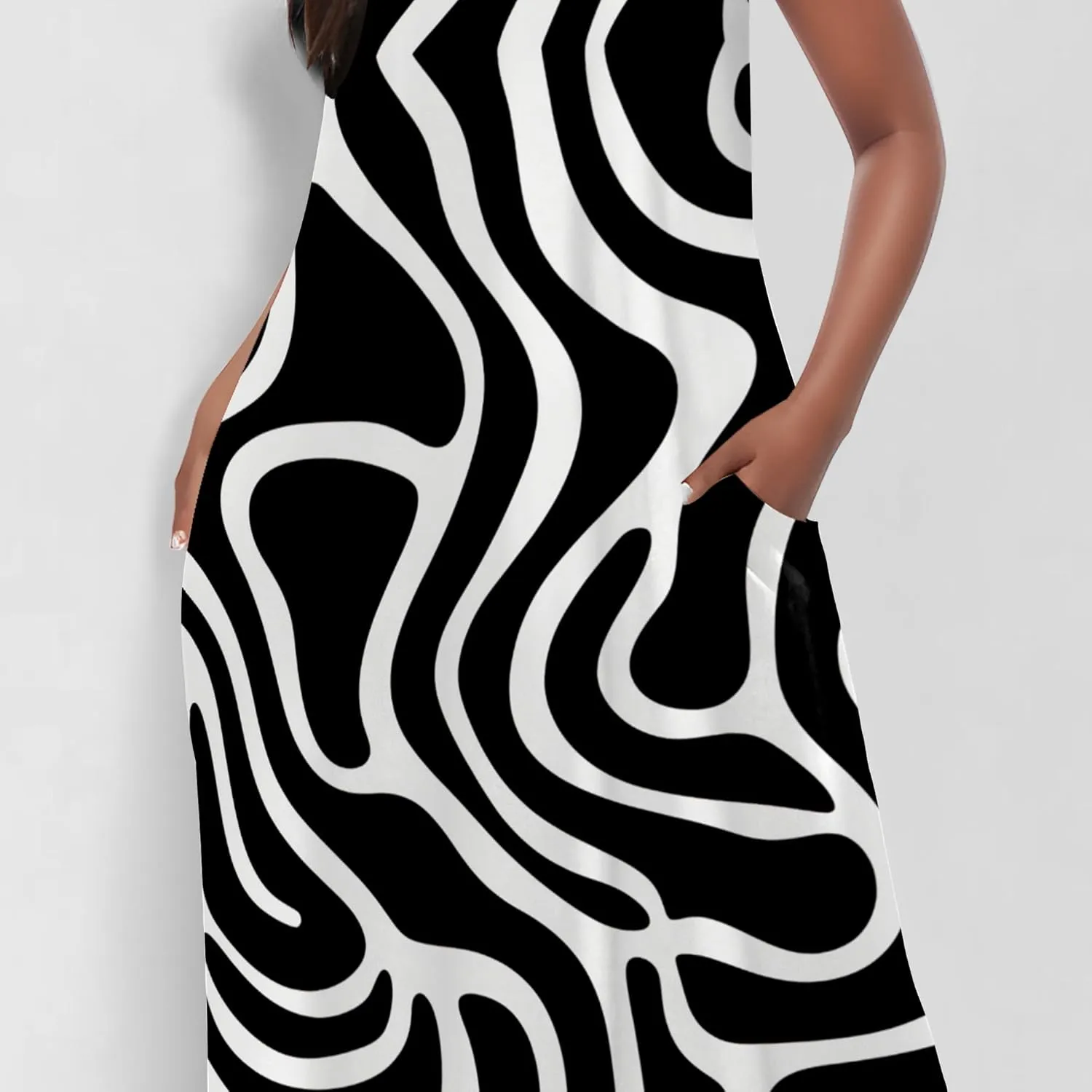 Womens 2025 Casual Sleeveless Spaghetti Strap Sundress Plus Size Loose Long Summer Boho Beach Maxi Dress with Pockets