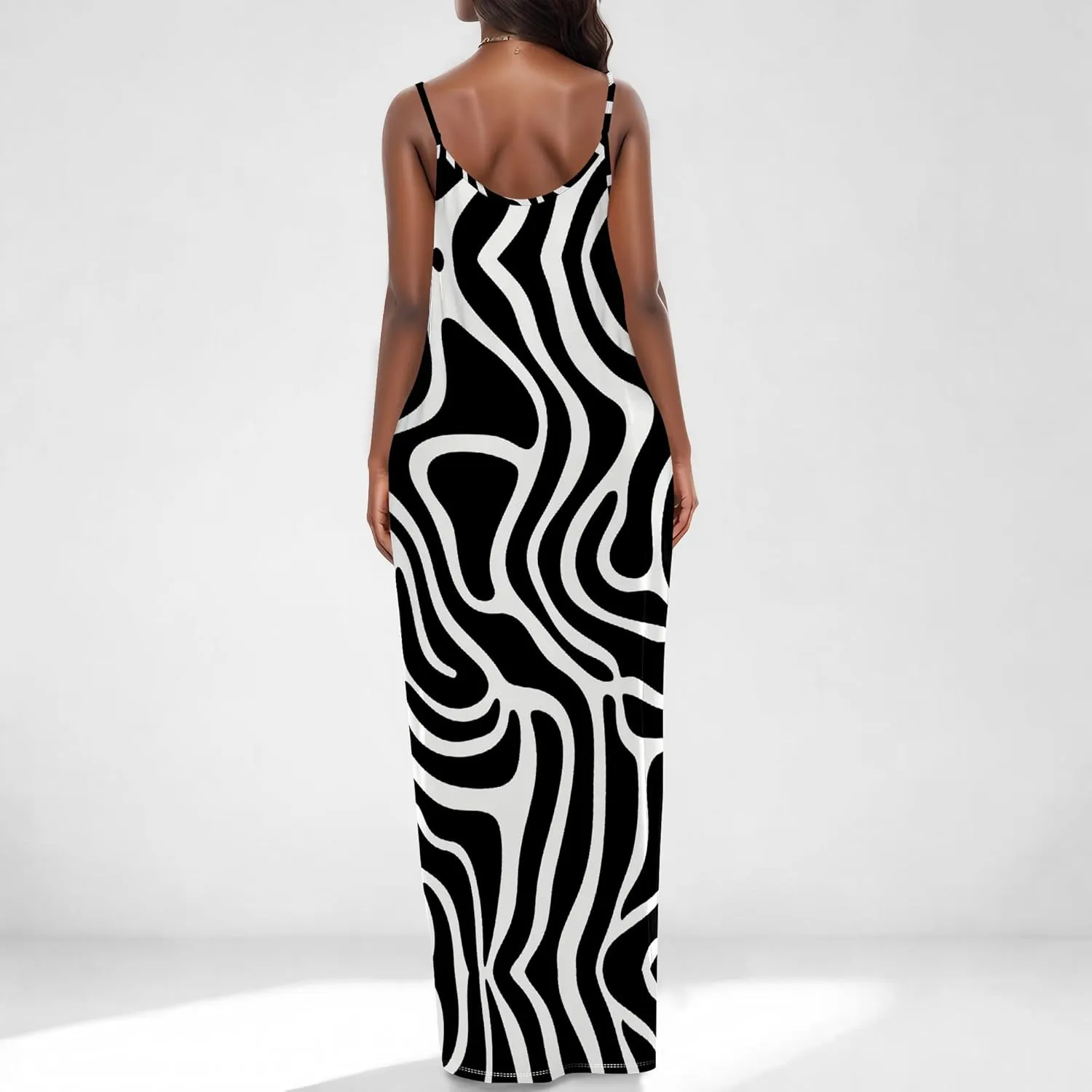Womens 2025 Casual Sleeveless Spaghetti Strap Sundress Plus Size Loose Long Summer Boho Beach Maxi Dress with Pockets