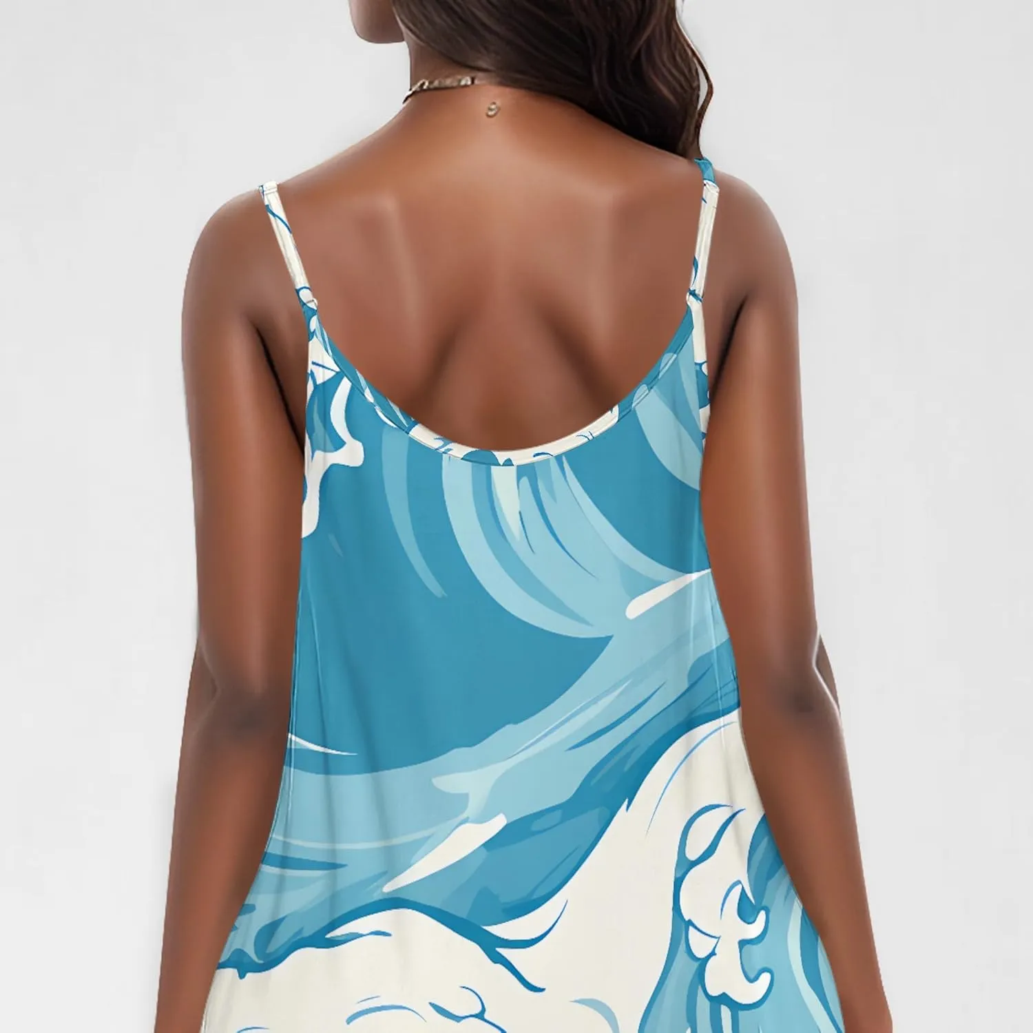 Womens 2025 Casual Sleeveless Spaghetti Strap Sundress Plus Size Loose Long Summer Boho Beach Maxi Dress with Pockets
