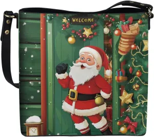 Womens Christmas Tote Bags with Detachable Strap and Compatments for Ladies Large Crossbody Shoulder Satchel