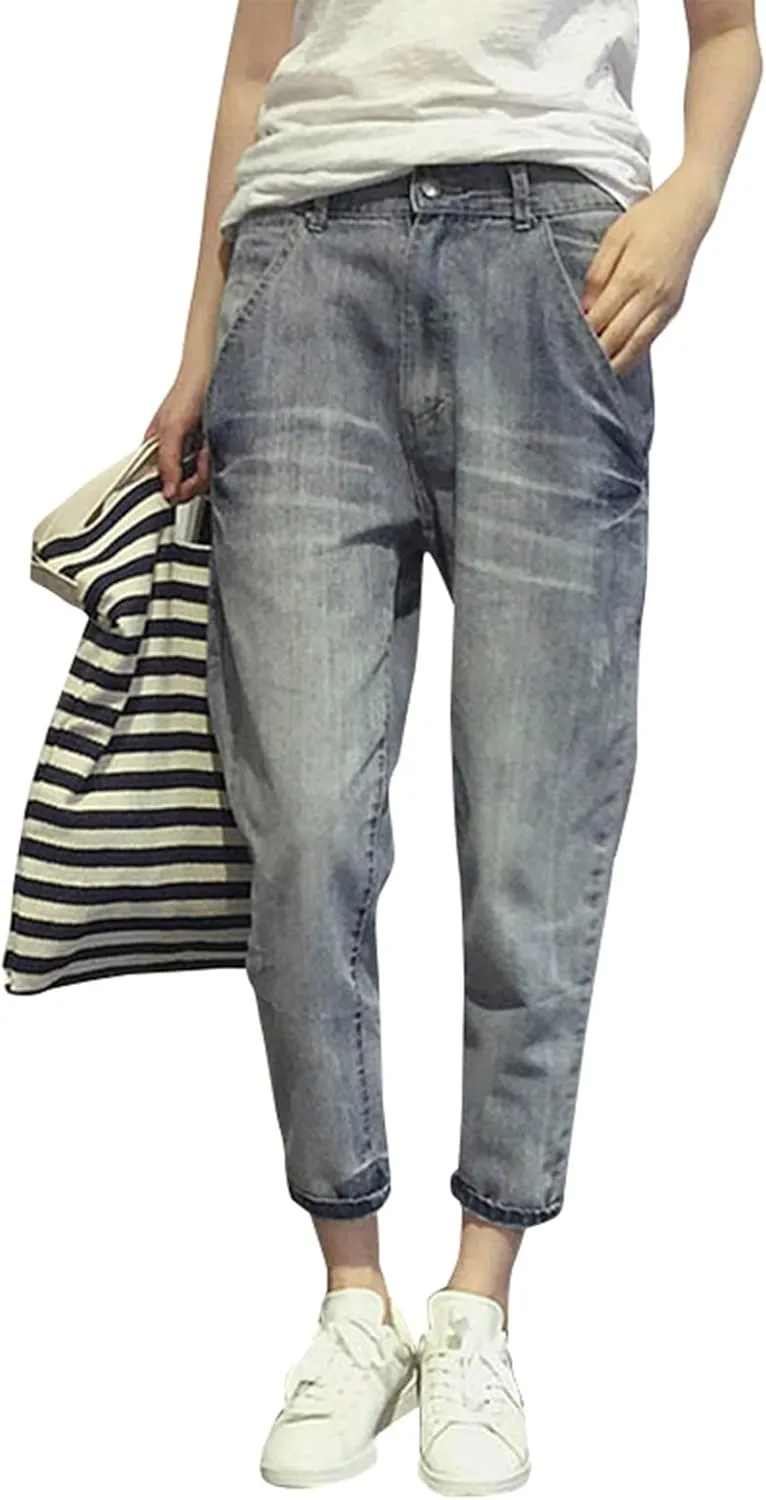 Womens Elastic Waist Ripped Distressed Jeans Pants for Curvy Boyfriend Straight Leg Bell Bottom Jeggings Plus Size