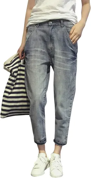 Womens Elastic Waist Ripped Distressed Jeans Pants for Curvy Boyfriend Straight Leg Bell Bottom Jeggings Plus Size