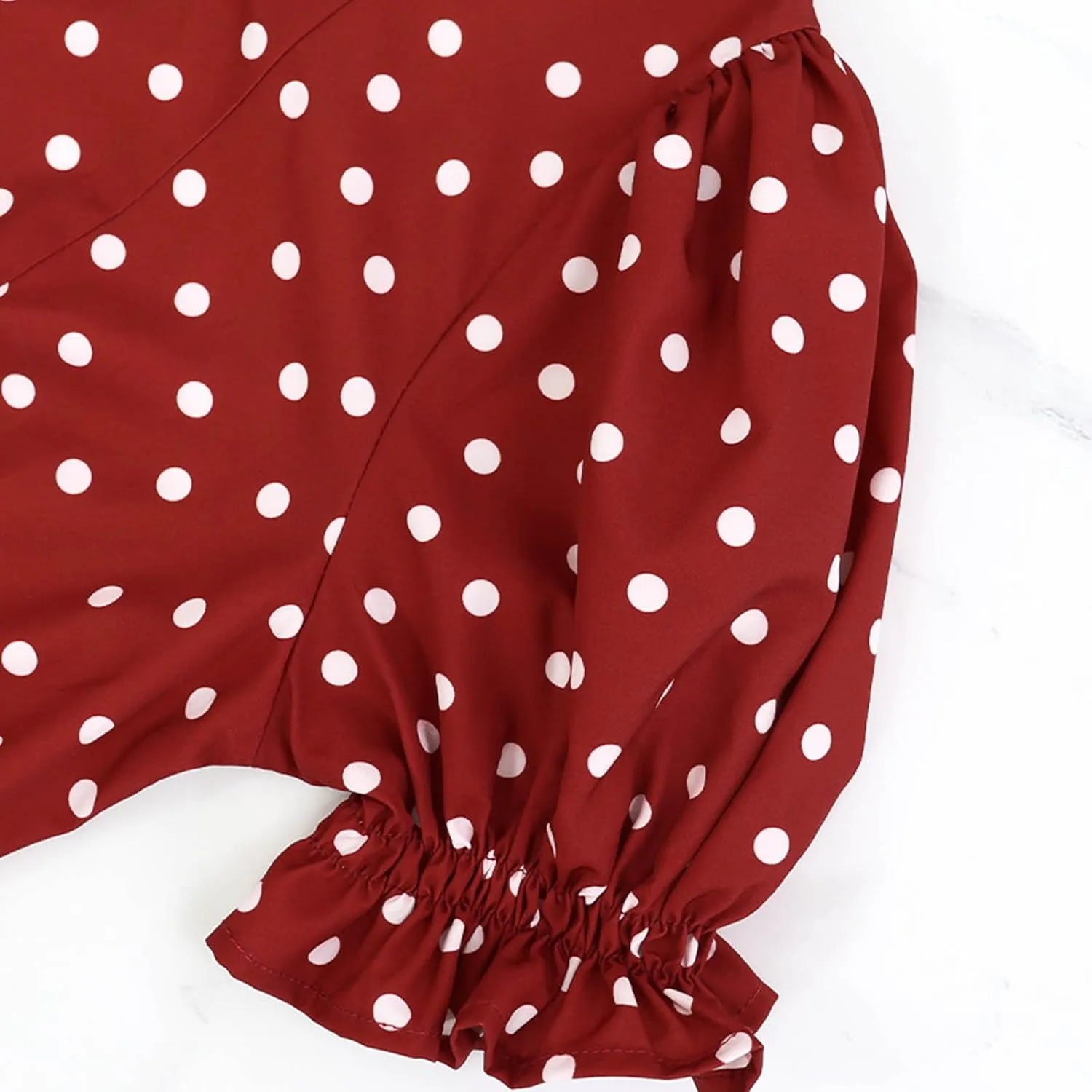 Women's Flutter Sleeve Smocked Polka Dot Midi Dress Summer Beach Vocation Boho Round Neck Casual Tiered Dresses
