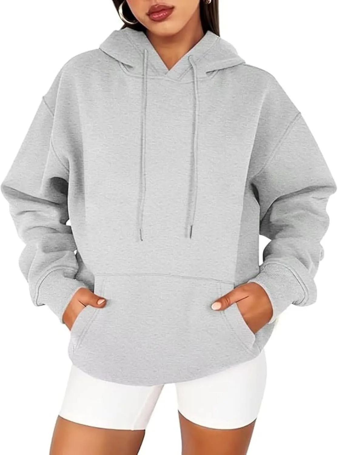 Womens Hoodies Oversized Sweatshirts Pullover Fleece Sweaters Long Sleeve With Pockets Winter Fall Outfits Y2k Clothes