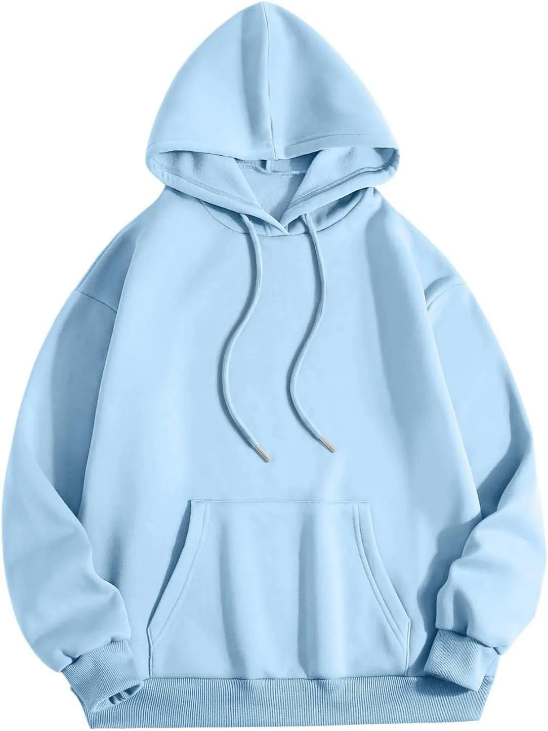 Womens Oversized Hoodies Fleece Hooded Sweatshirts Solid Basic Loose Letter Pullover Tops Drawstring 2024 Fall Outfit