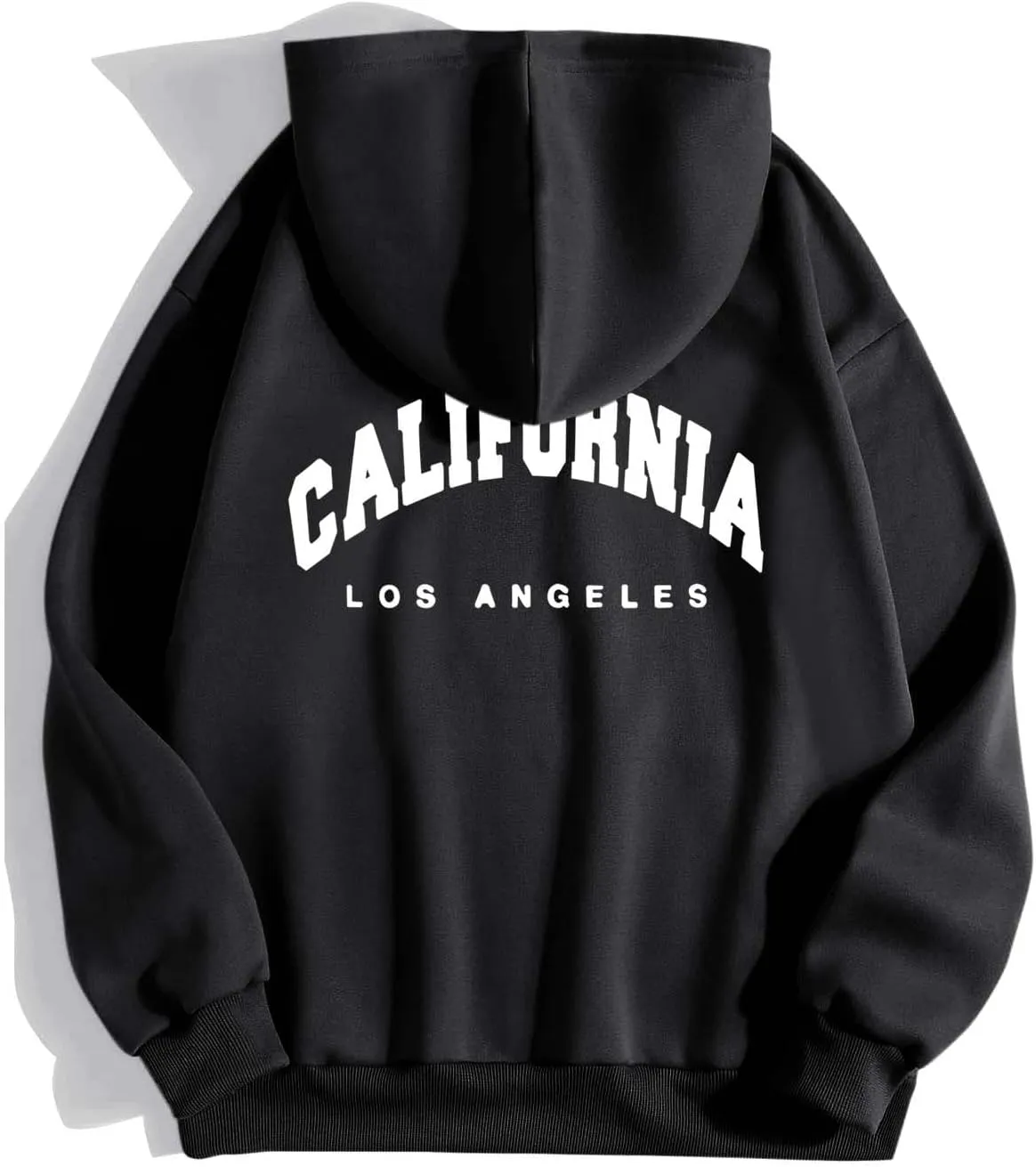 Womens Oversized Hoodies Fleece Hooded Sweatshirts Solid Basic Loose Letter Pullover Tops Drawstring 2024 Fall Outfit