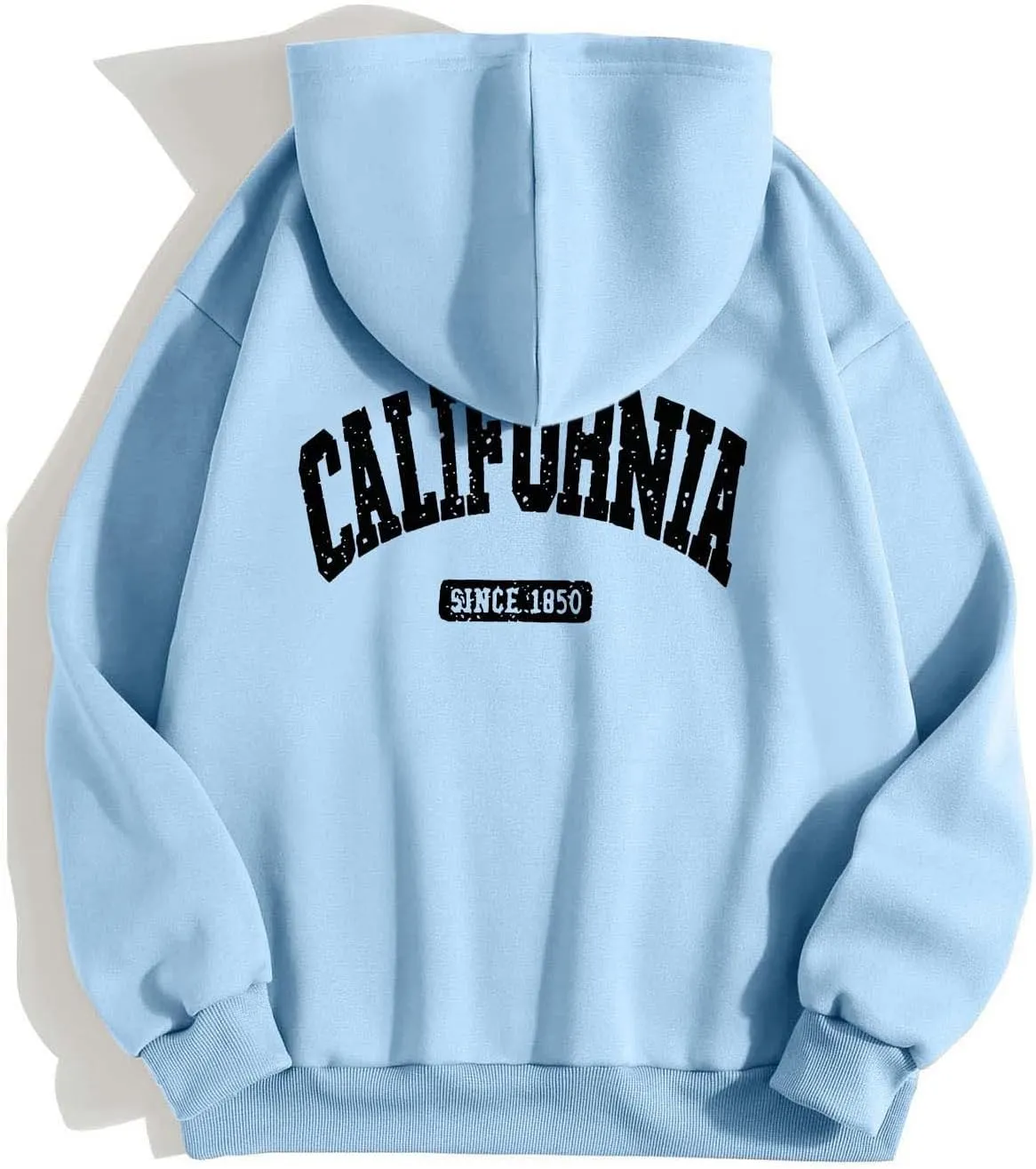 Womens Oversized Hoodies Fleece Hooded Sweatshirts Solid Basic Loose Letter Pullover Tops Drawstring 2024 Fall Outfit