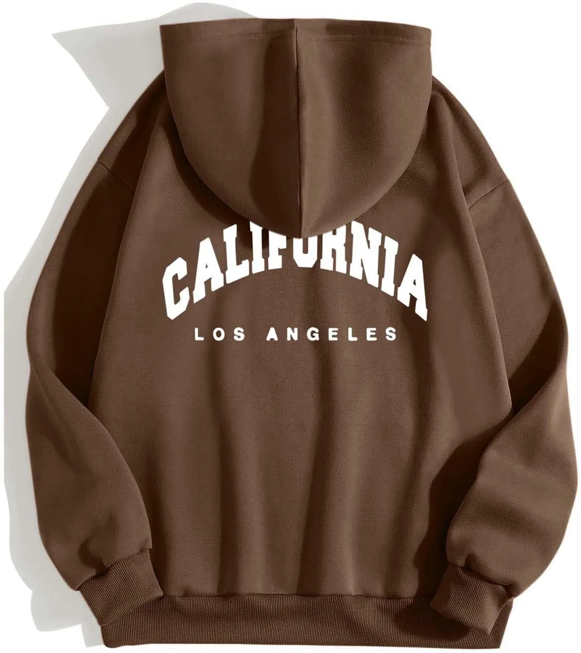 Womens Oversized Hoodies Fleece Hooded Sweatshirts Solid Basic Loose Letter Pullover Tops Drawstring 2024 Fall Outfit