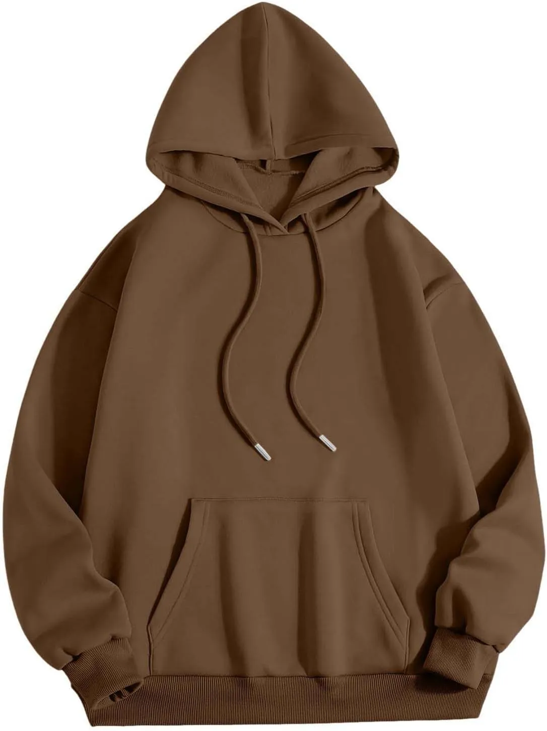 Womens Oversized Hoodies Fleece Hooded Sweatshirts Solid Basic Loose Letter Pullover Tops Drawstring 2024 Fall Outfit