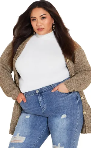 Women's Plus Size Cardigan - Amber Boucle