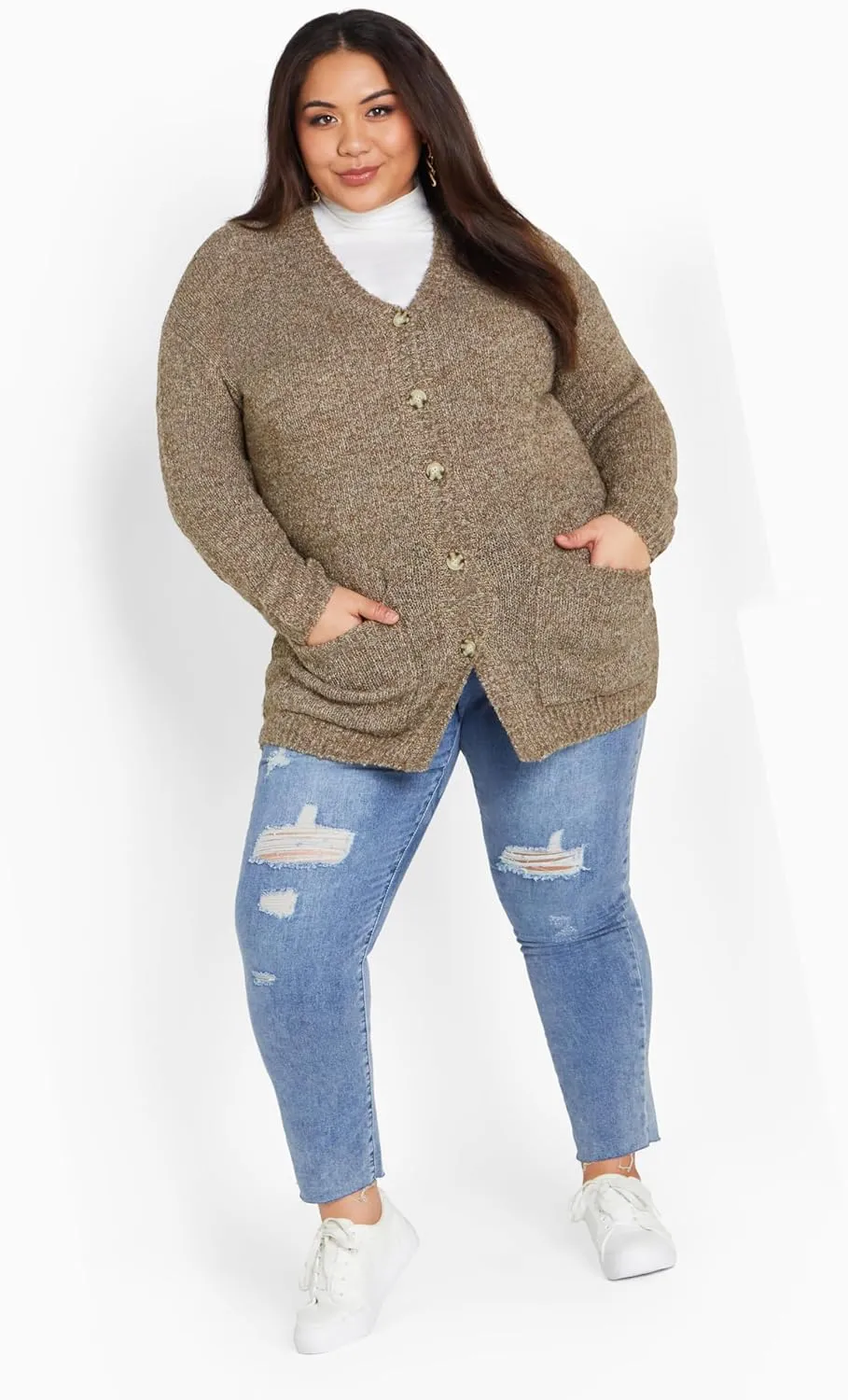 Women's Plus Size Cardigan - Amber Boucle