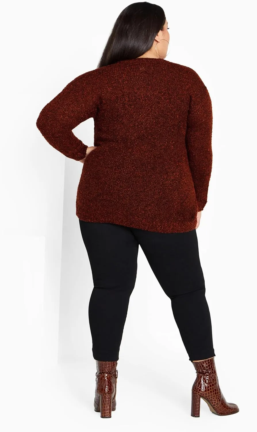 Women's Plus Size Cardigan - Amber Boucle