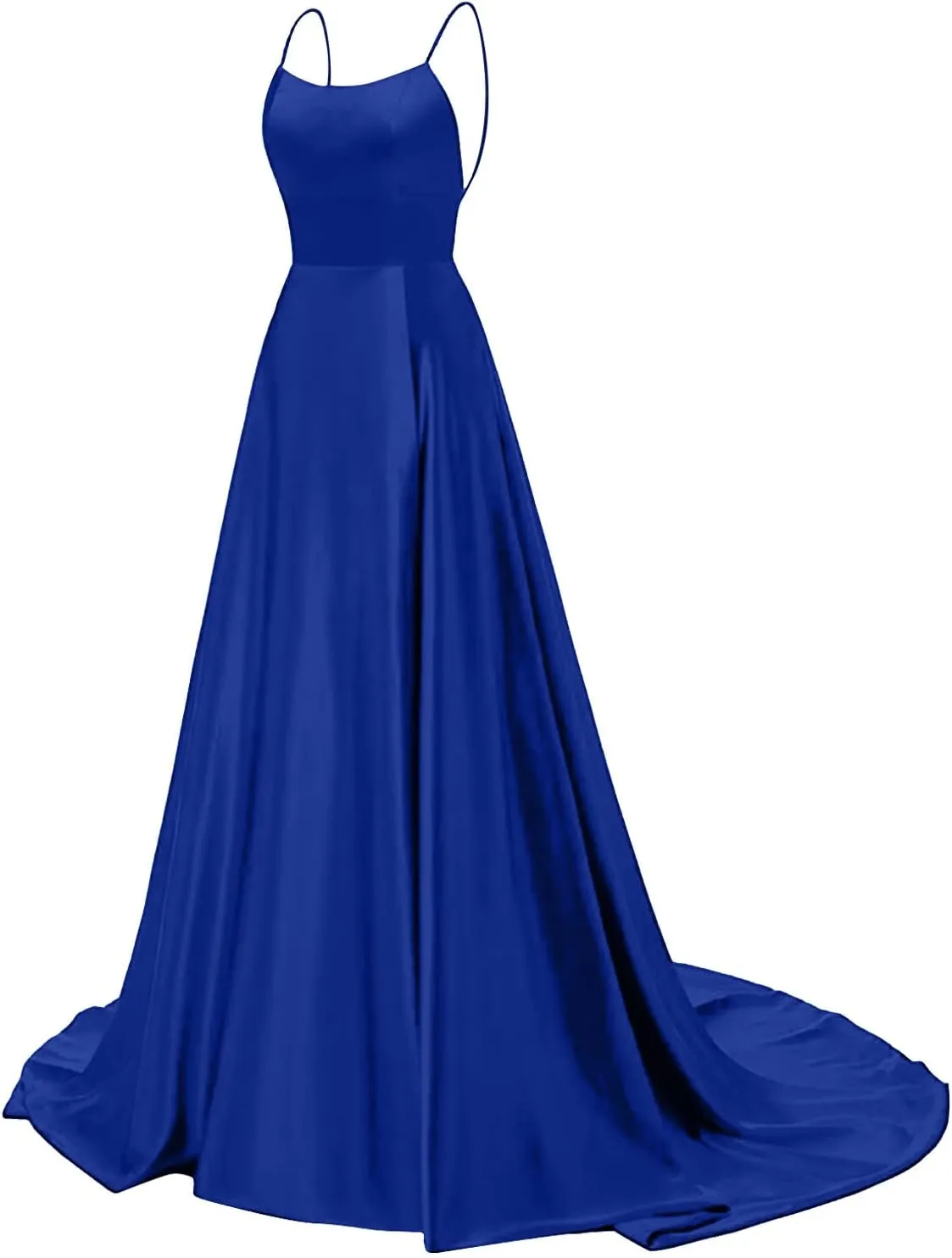 Women's Plus Size Chiffon Off Shoulder Formal Dress with Side Slit Spaghetti Straps Prom Dress Elegant Maxi Dress