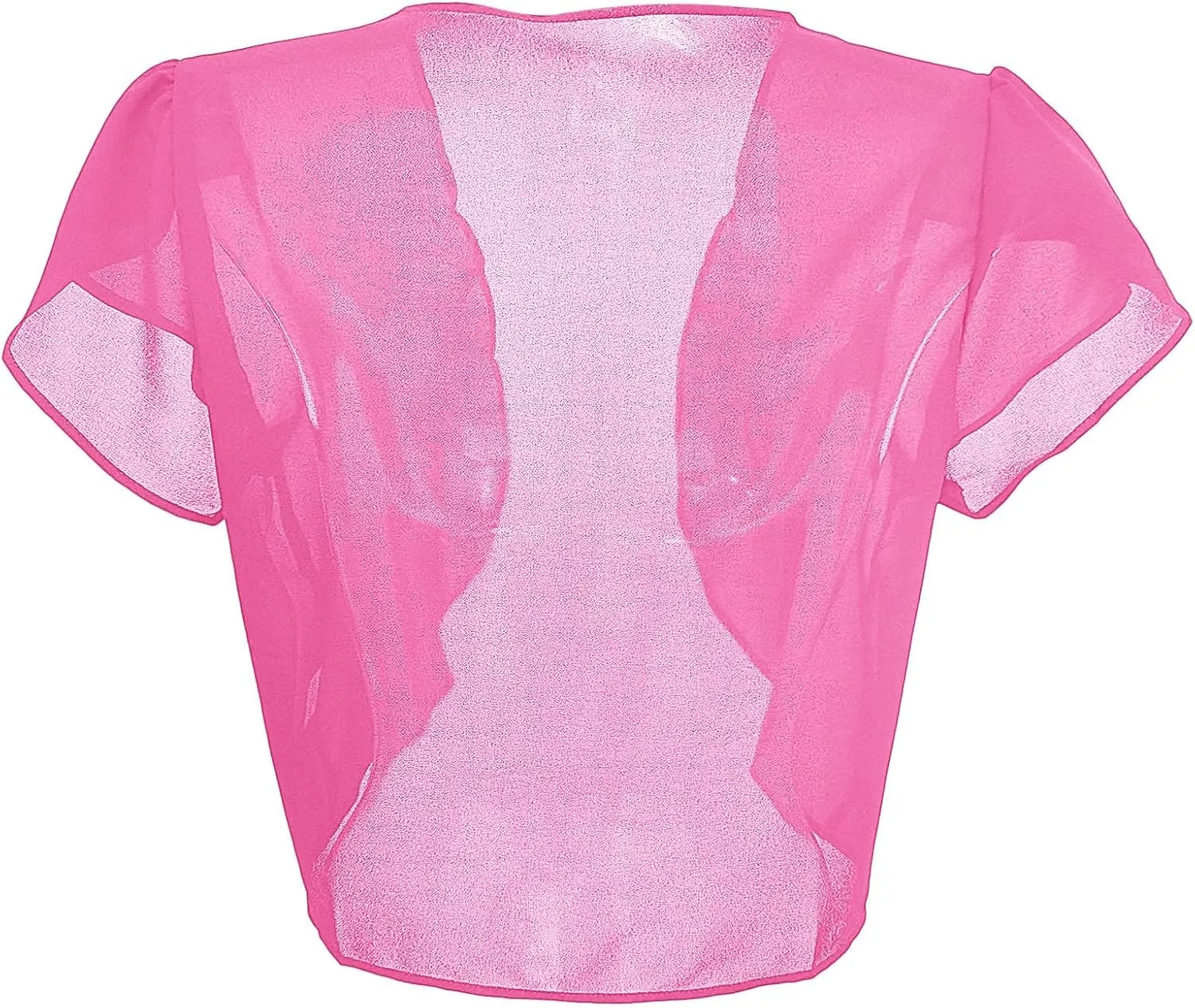 Womens Shrugs Chiffon Cardigans Open Front Sheer Mesh Petal Short Sleeve Bolero Shrug for Evening Dressy