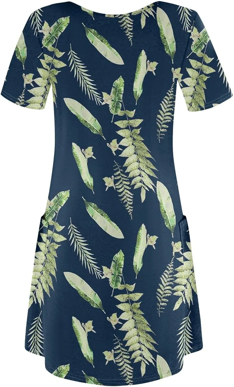 Women's Summer Dresses 2025 Beach Casual Sleeveless Floral Print Boho Tank Dress V Neck Loose Sundress with Pocket