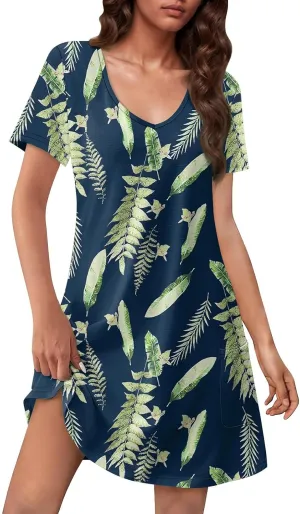 Women's Summer Dresses 2025 Beach Casual Sleeveless Floral Print Boho Tank Dress V Neck Loose Sundress with Pocket