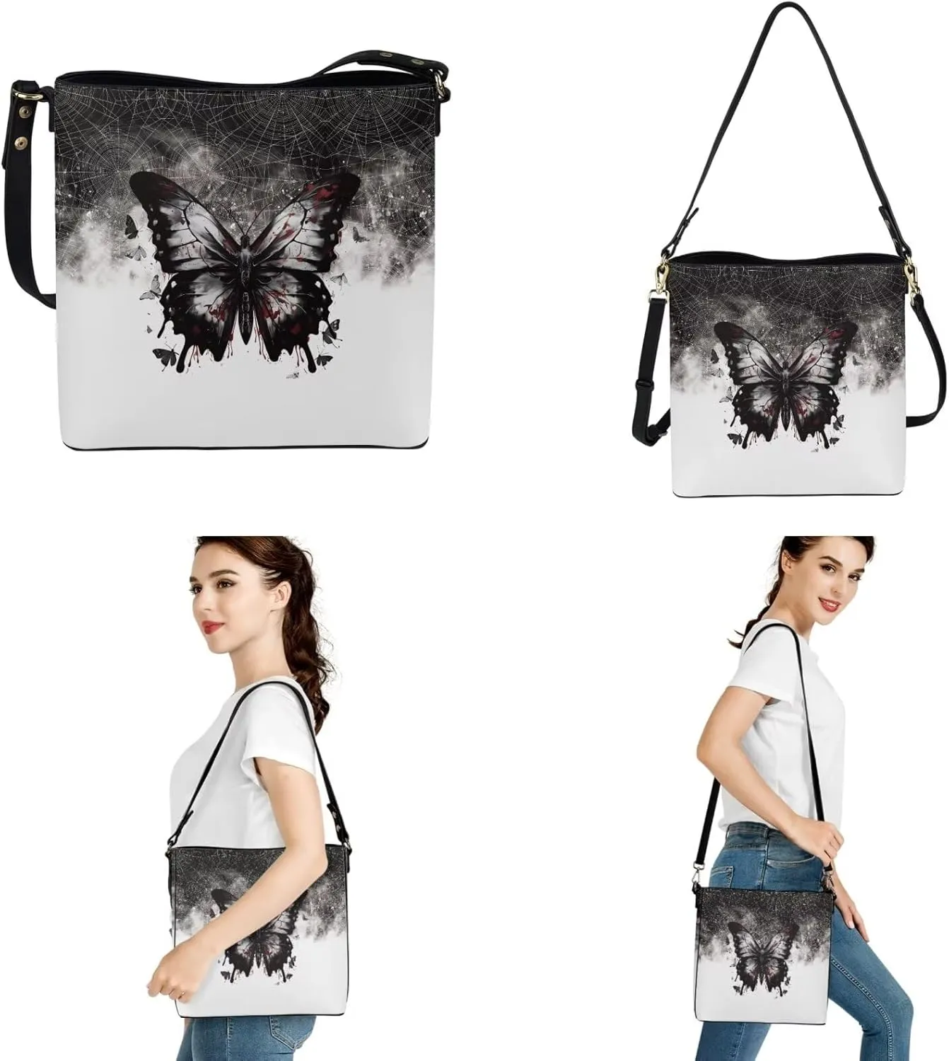 Women's Tote Handbag with Wallet and Keychain Set Teen Girls Large Waterproof Polyester Shoulder Bags