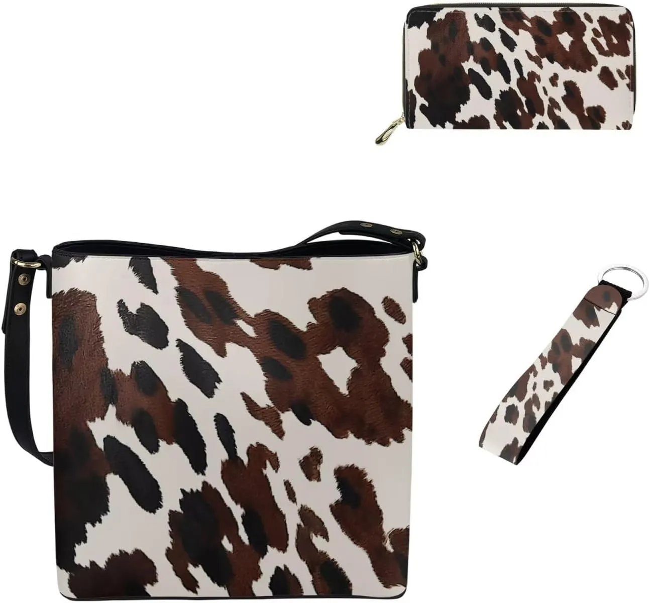 Women's Tote Handbag with Wallet and Keychain Set Teen Girls Large Waterproof Polyester Shoulder Bags