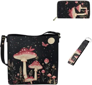 Women's Tote Handbag with Wallet and Keychain Set Teen Girls Large Waterproof Polyester Shoulder Bags