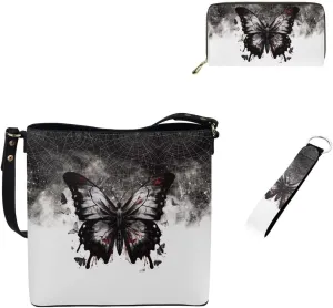 Women's Tote Handbag with Wallet and Keychain Set Teen Girls Large Waterproof Polyester Shoulder Bags