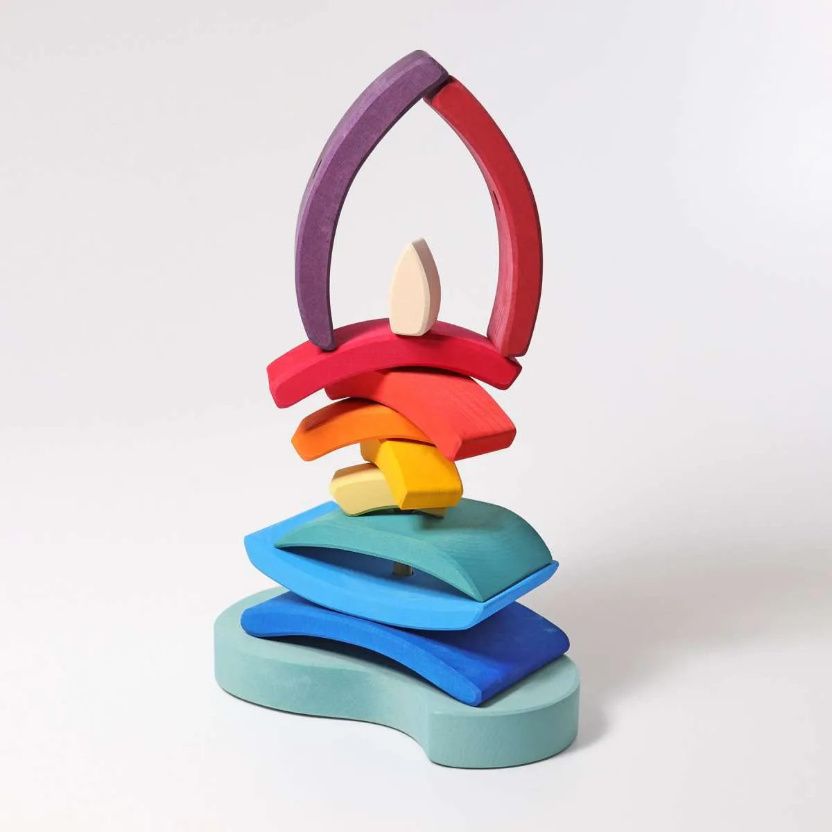 Wooden Boat Stacking Tower by Grimm's