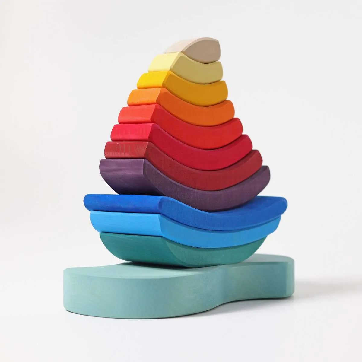 Wooden Boat Stacking Tower by Grimm's