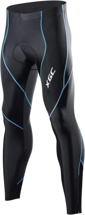 XGC Men's Long Cycling Pants Trousers Bike Pants Trousers Tights Legging with 4D Sponge Padded