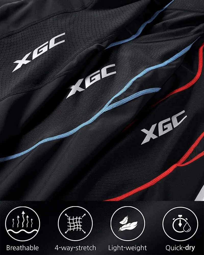 XGC Men's Long Cycling Pants Trousers Bike Pants Trousers Tights Legging with 4D Sponge Padded