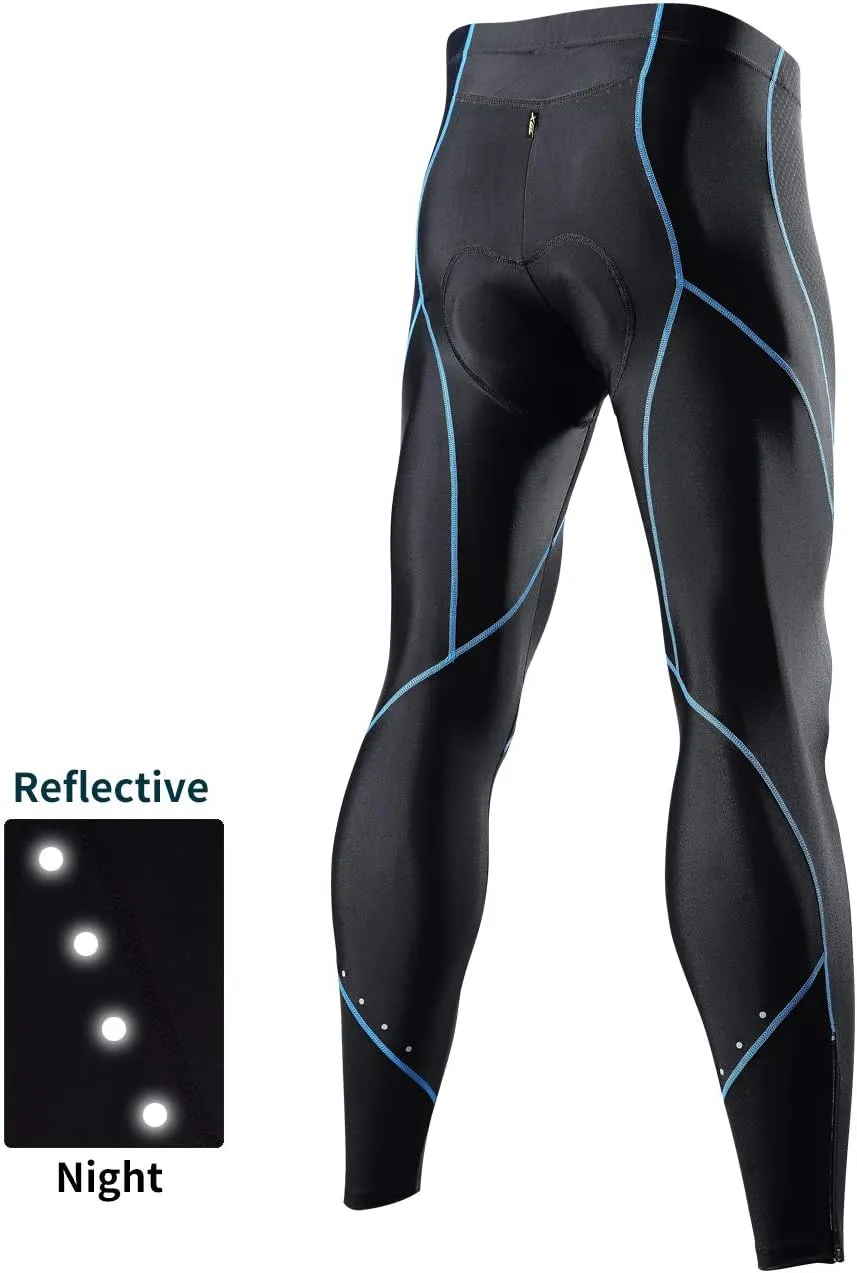 XGC Men's Long Cycling Pants Trousers Bike Pants Trousers Tights Legging with 4D Sponge Padded
