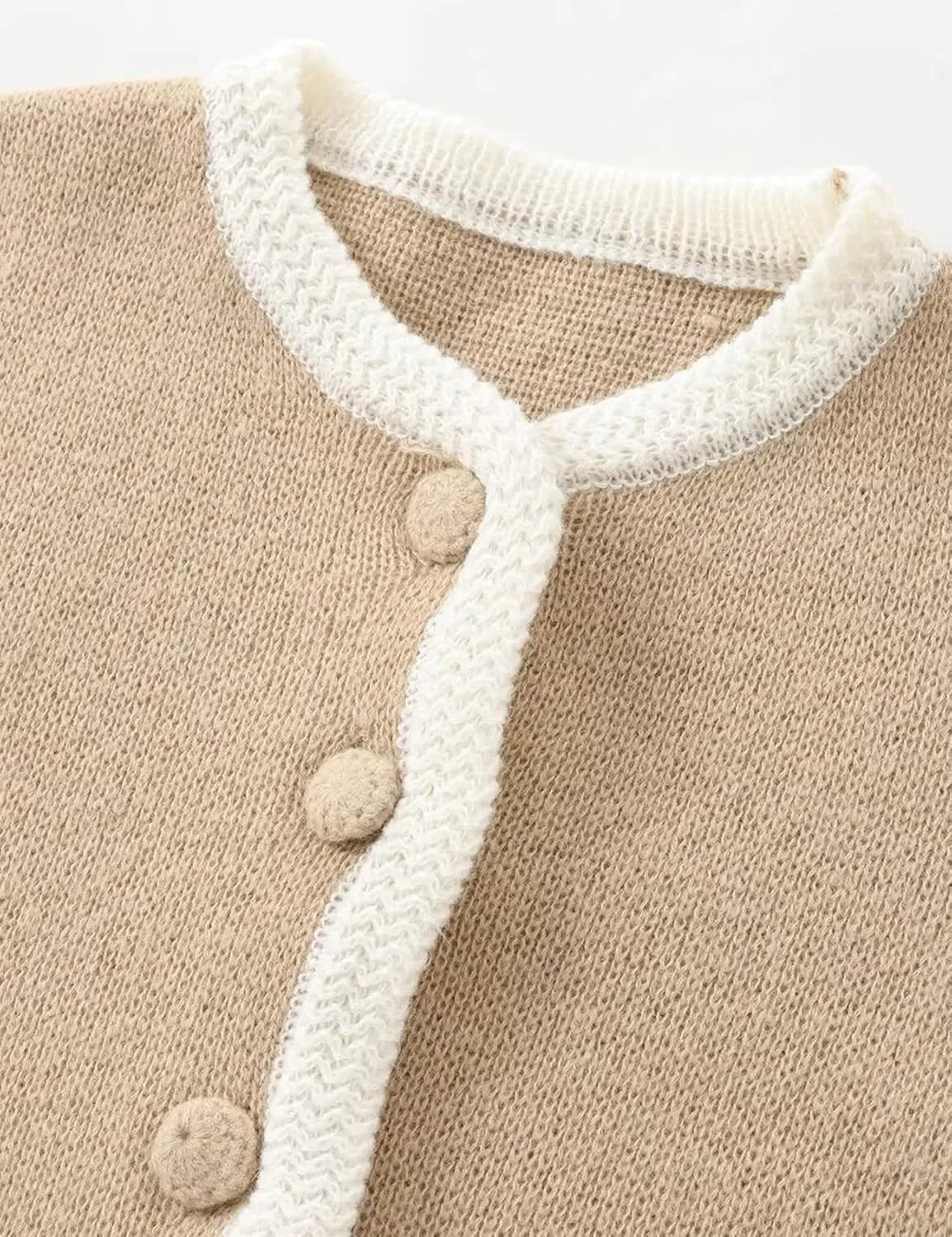 Yimoon Womens Casual Cropped Cardigan Sweater Button Down Long Sleeve Chunky Knitted Cardigan Outwear